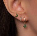 Green Inlaid Zircon Fashion Women's Earrings Three-piece Set - Norellé
