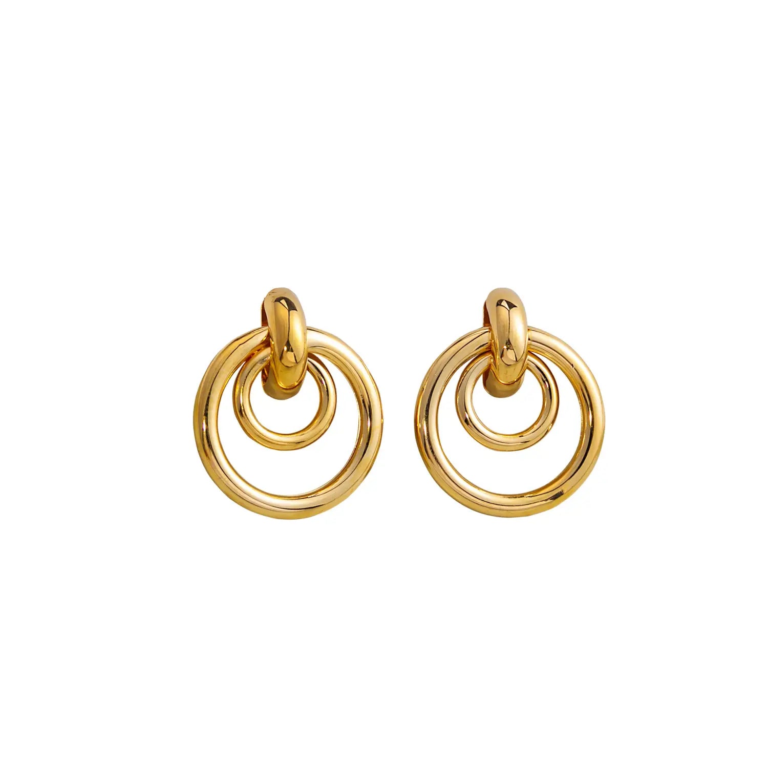 Silver Needle Retro Hoop Earrings