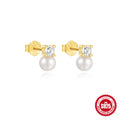 Sterling Silver Eight Awn Star Heart-shaped Glossy Eardrops Stud Earrings - Norellé
