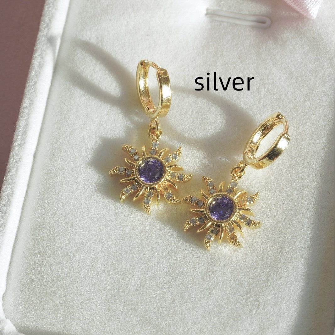 SUNFLOWER Earrings Copper Plated Gold Thickened - Norellé