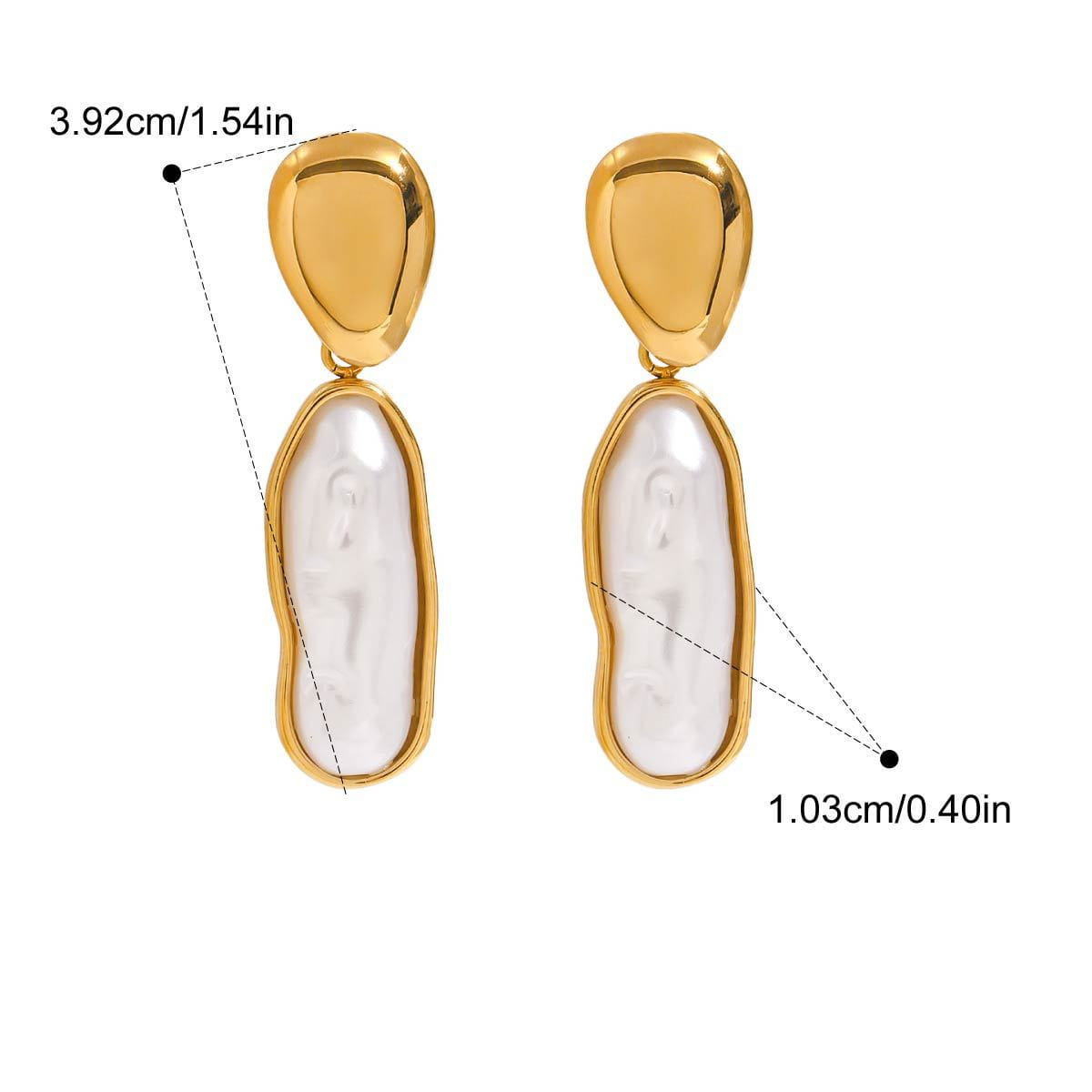 Titanium Steel Pearl Stud Earrings Light Luxury