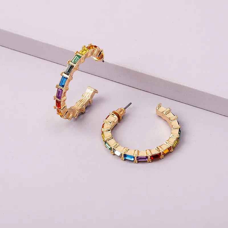 Rainbow Ring Ear Studs Female Accessories - Norellé