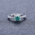 Blue Green Zircon Ring Classic 1 Karat Square Bag Luxury Niche Women's Ring - Norellé