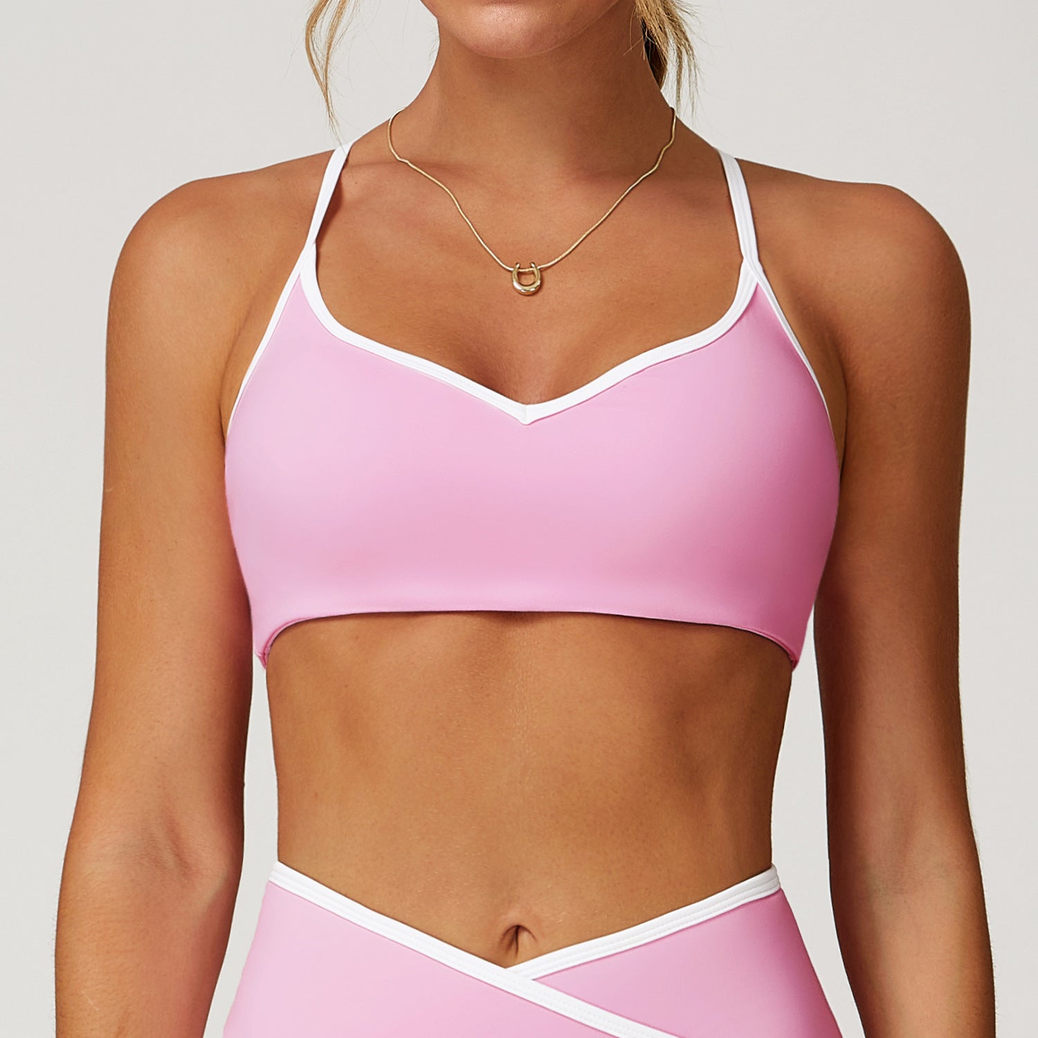 Nude Feel Yoga Bra Hollow-out Beauty Back Contrast Color Quick-drying - Norellé