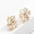 Freshwater Pearl Zircon Earrings Drop-shaped - Norellé