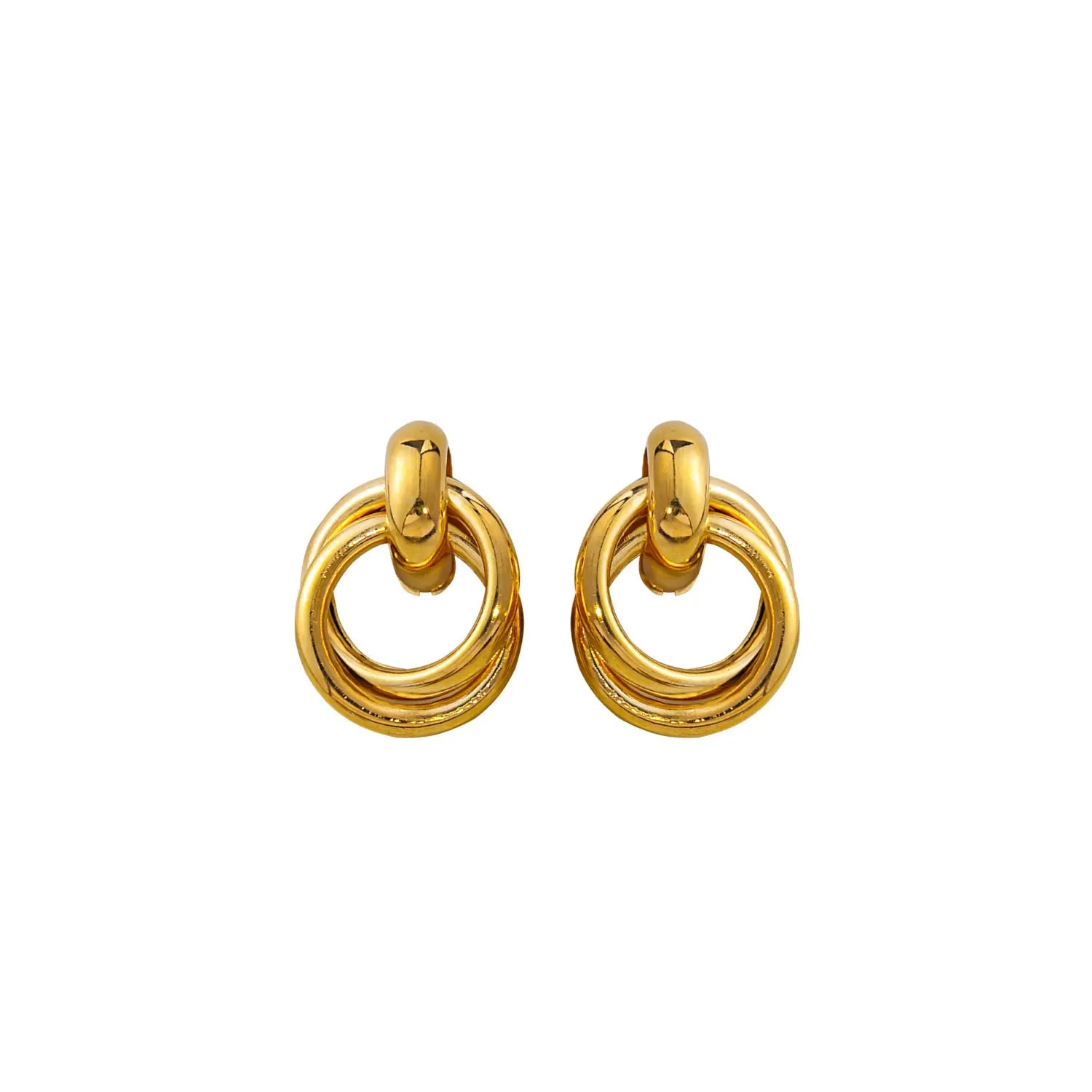 Silver Needle Retro Hoop Earrings