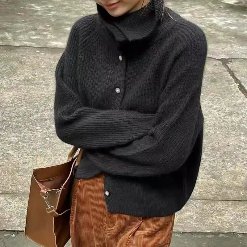 Pure Wool Sweater Women’s Thickened Knitting Coat Autumn And Winter