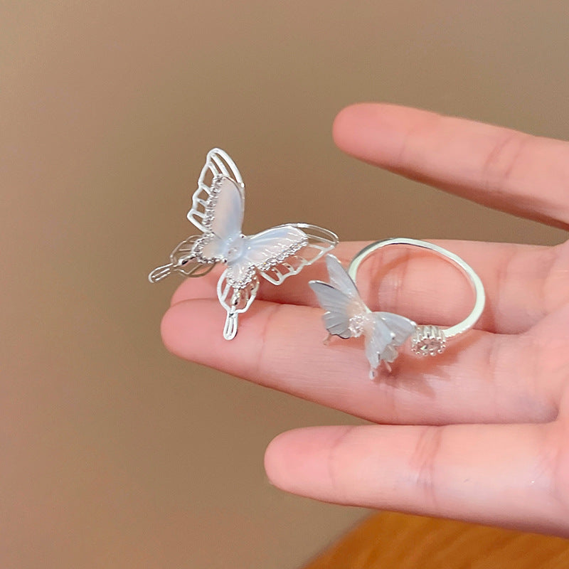 Korean Style Fairy Temperamental Colorful Butterfly Ring - Norellé