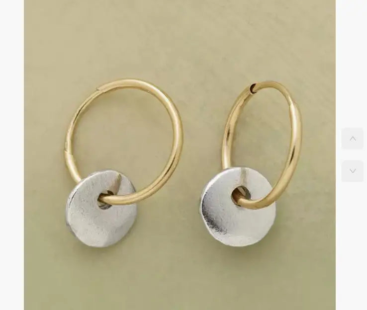 Simple Circle Dual Color Electroplated Earrings
