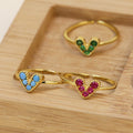 Brass 18K Gold Plated Color Zirconium Love Women's Ring - Norellé