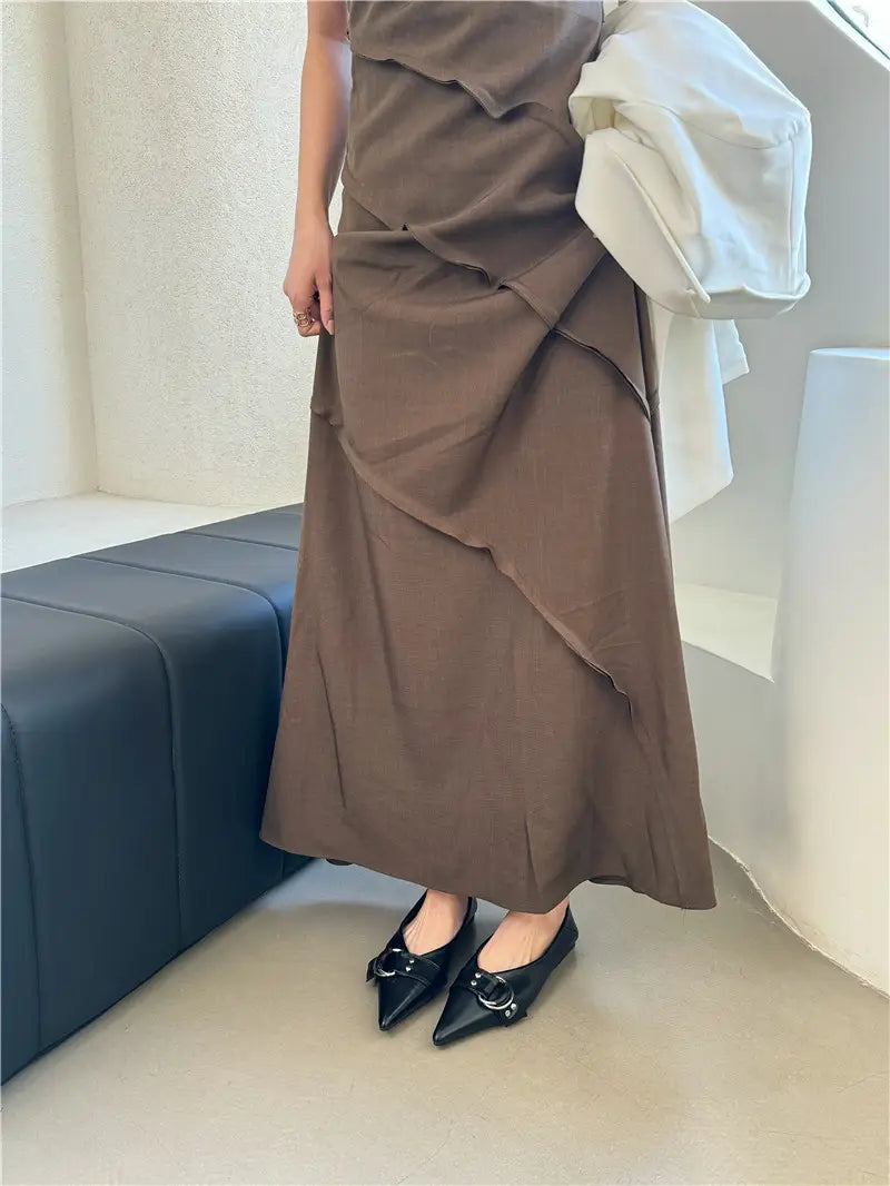 Metal Belt Buckle French Pointed Flat Bottom Pumps