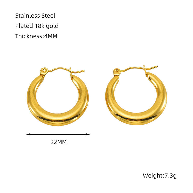 Titanium Steel Round Twist Stud Earrings High Sense - Norellé