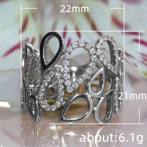 Women's Exaggerated And Personalized Drop-shaped Hollow Ring - Norellé