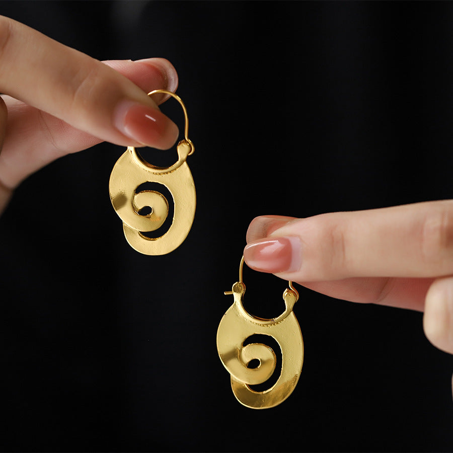 Spiral Design Ear Ring Retro Geometry - Norellé