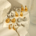 18K Gold High-grade Titanium Steel Simple Women’s Ear Studs - electronic accessories