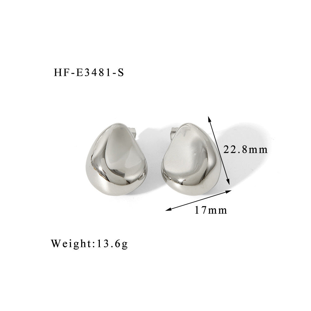 18K Gold High-grade Titanium Steel Simple Women’s Ear Studs
