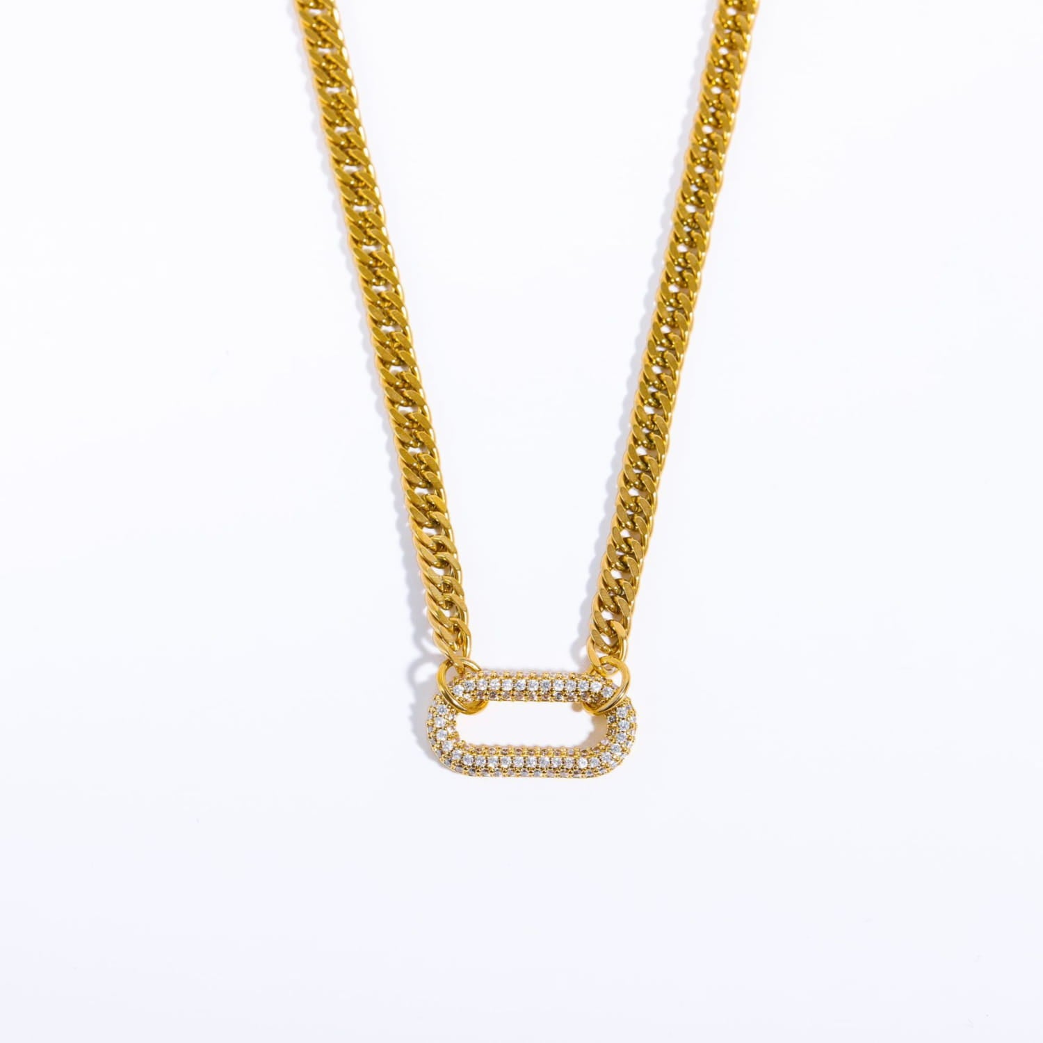 Punk Rock Diamond-embedded Geometric Clavicle Chain