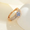 Zircon Micro-inlaid Starry Ring Champagne Gold Diamond Ring For Women - Norellé