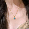Retro Turquoise Necklace Shining Stars Blue Green Pine Hanging - Norellé