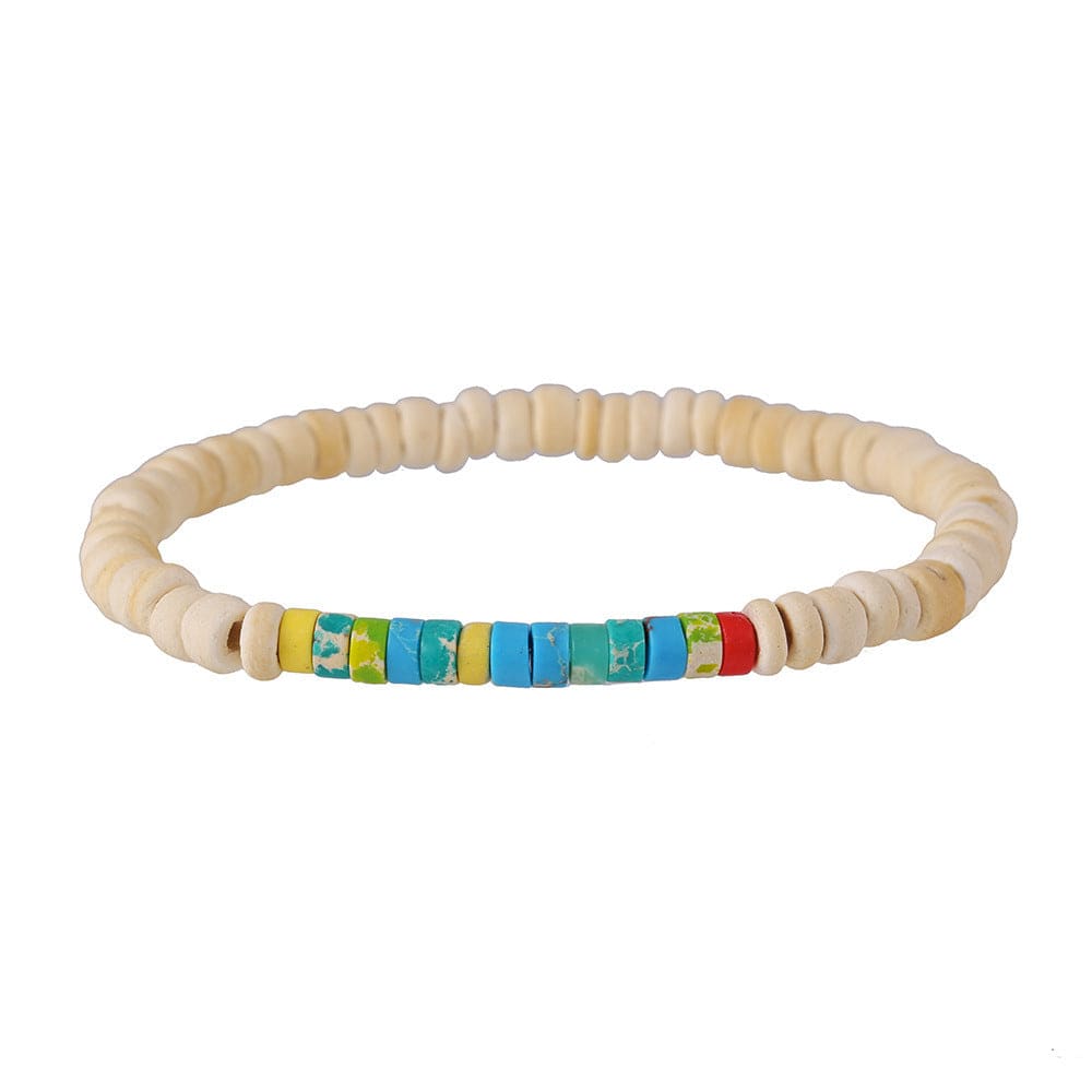 Simple Turquoise Wooden Bead Bracelet - Norellé