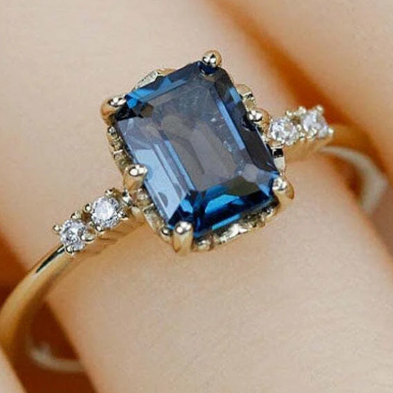 Micro-inlaid Crystal Zircon Ring Sweet French Style - Norellé