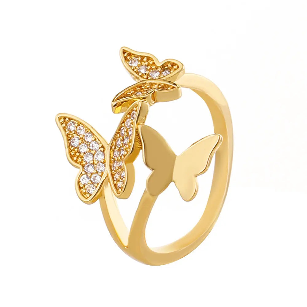 Fashion Butterfly Female Diamond Index Finger Ring - Norellé