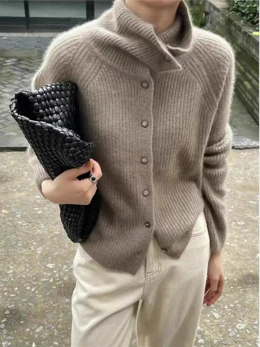 Pure Wool Sweater Women’s Thickened Knitting Coat Autumn And Winter