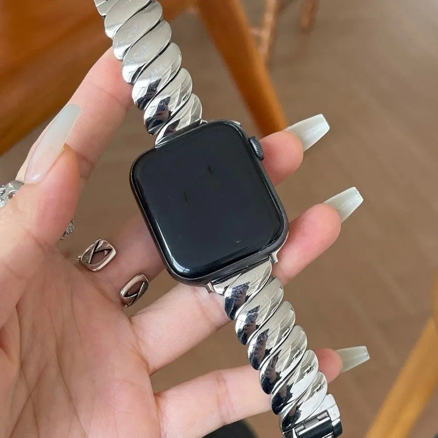 Simple Solid Color Metal Twist Watch Band - Norellé