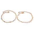 Popular Color Bead Double-circle Anklet Geometric Chain Beaded All-match - Norellé