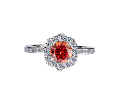 S925 Silver Moissanite Star River Diamond Ring Platinum Plated - Norellé