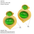 Opal Stainless Steel Studs Women's Gold Plated - Norellé