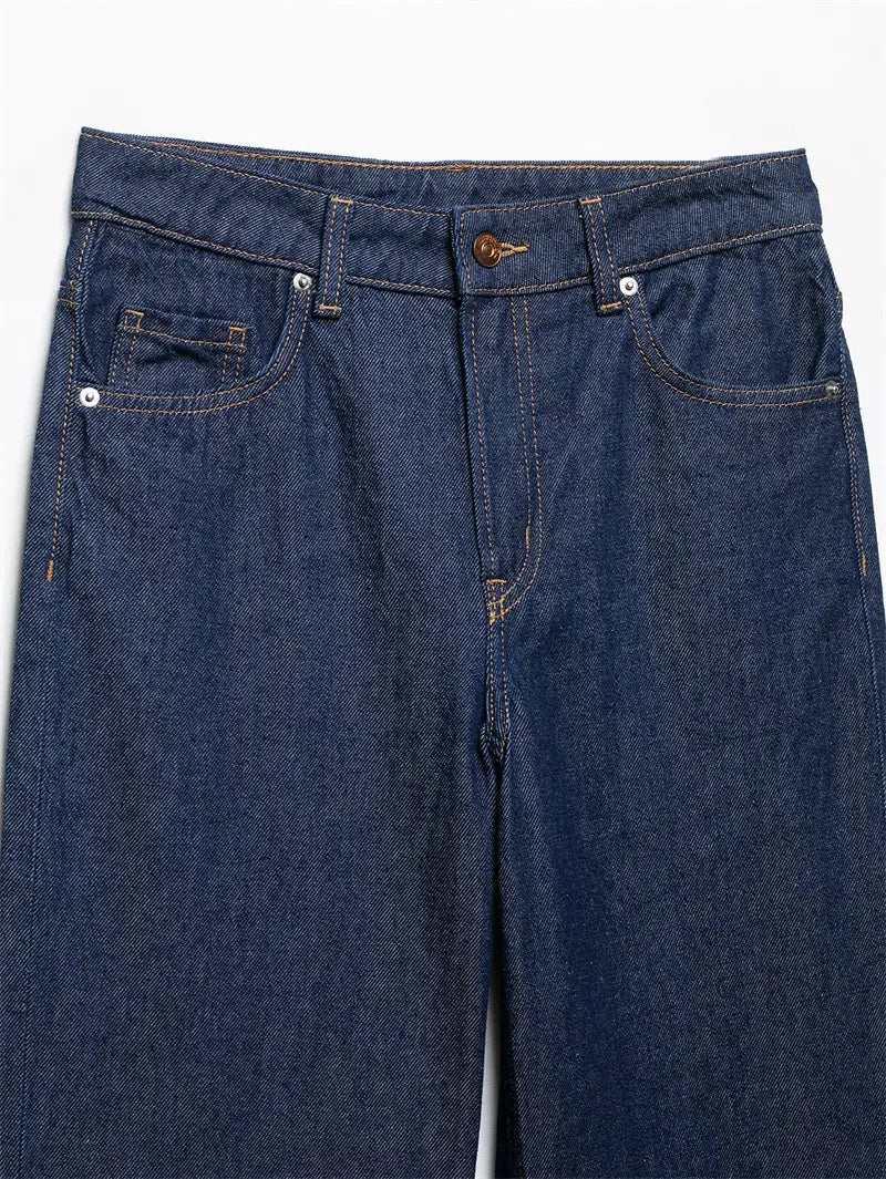 High Waist Loose Trousers Straight Wide Leg Pants