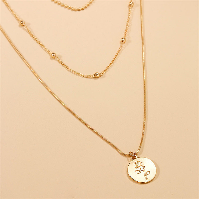 Women's Multi-layer Necklace Simple Rose Brand Versatile Jewelry - Norellé