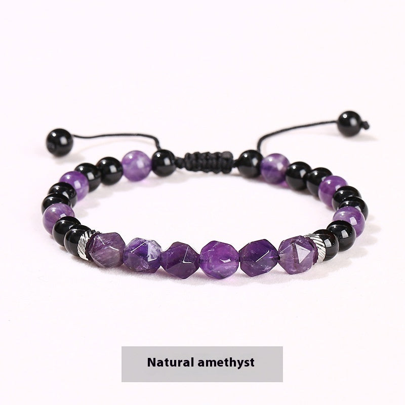 Natural Crystal Diamond Rhombus Bead Woven Bracelet - Norellé