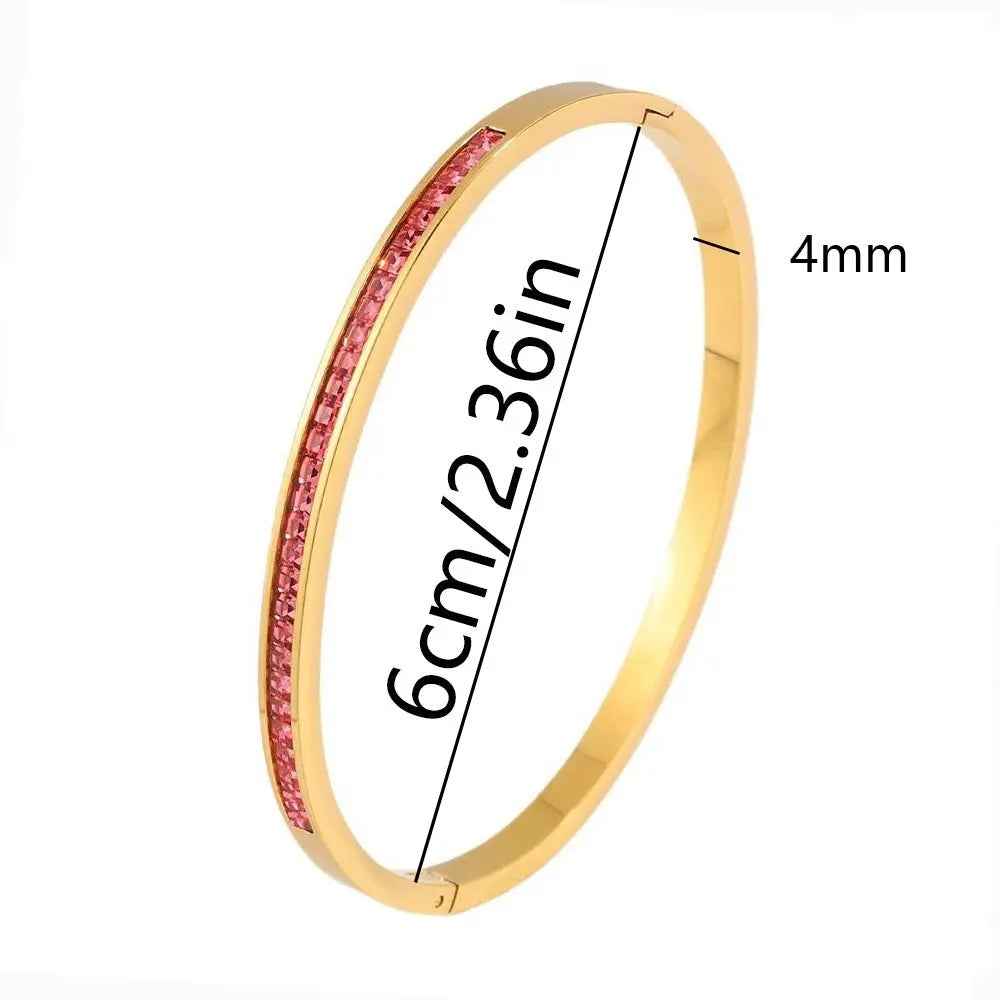 Titanium Steel Electroplated Diamond Silver Bracelet European And American Fashion Bracelet Ornament - Norellé