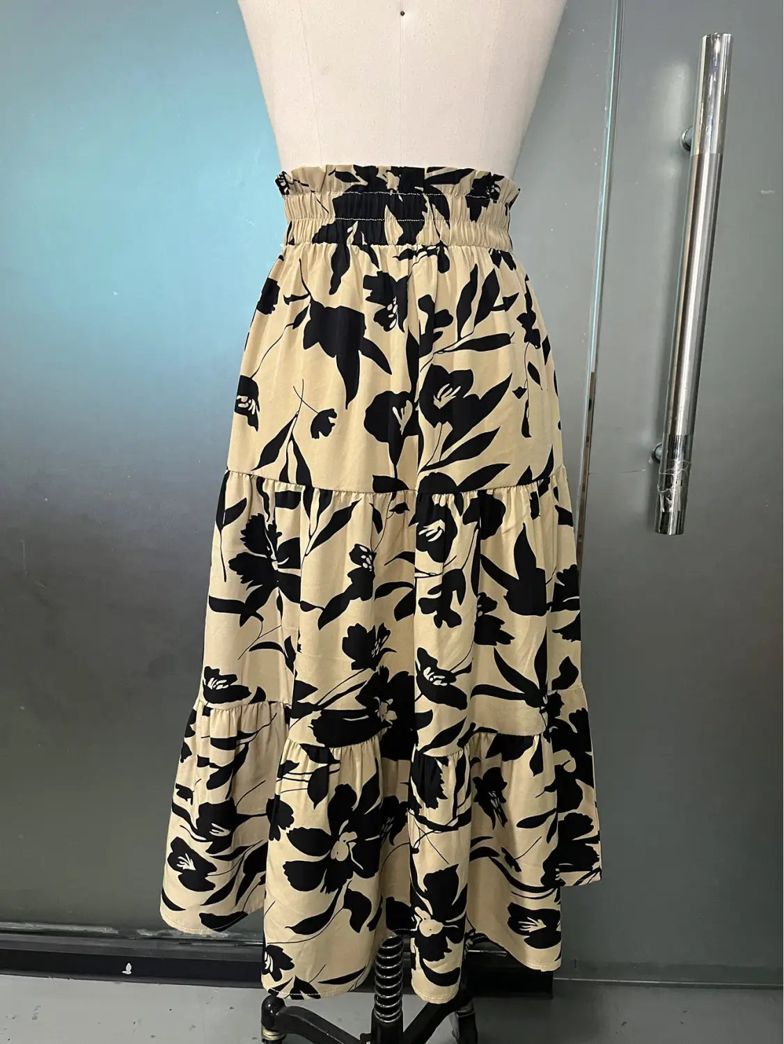 Printed A- Line Skirt Pleated Women