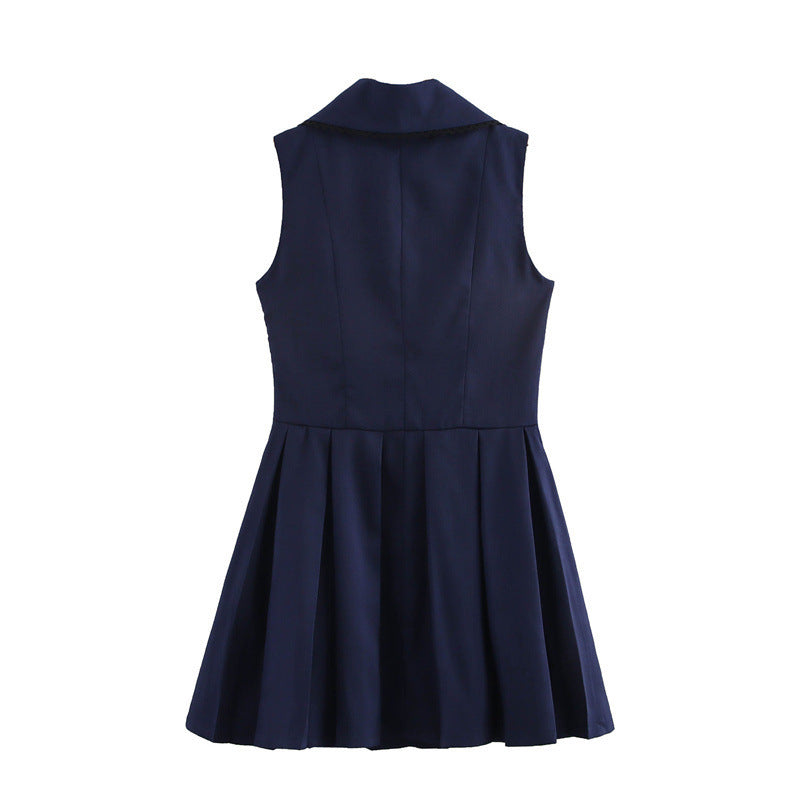 Women's Fashion Wide Pleated Lead Short Dress - Norellé