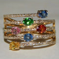 Super Flash Color Zircon Ring Europe And America Creative Women - Norellé