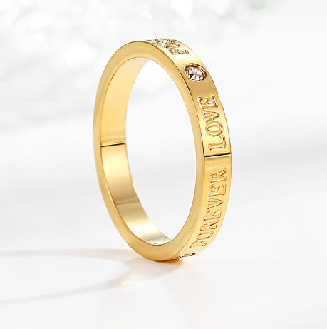 Titanium Steel 18K Gold-plated European And American Moissanite Couple Wedding Ring - Norellé