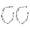 Irregular Twisted C- Shaped Stainless Steel Earrings For Women - Norellé