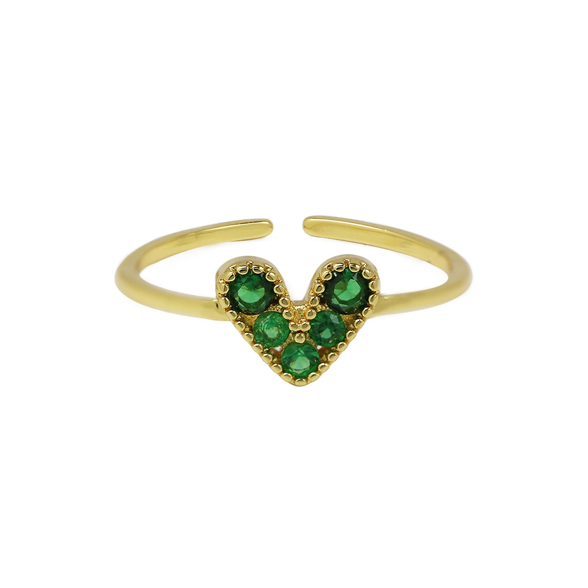 Brass 18K Gold Plated Color Zirconium Love Women's Ring - Norellé