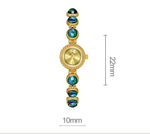 National Style Mid-ancient Light Luxury Malachite Bracelet Watch