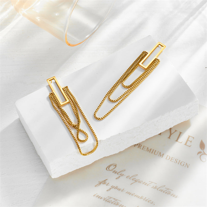 Temperament Entry Lux Multi-layer Tassel Chain Earrings - Norellé