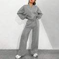 2 Pcs Zipper Cardigan Sets To Dress Woman Tracksuit Suits
