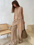 2 Piece-Set Fashion Women Wide Leg Trousers