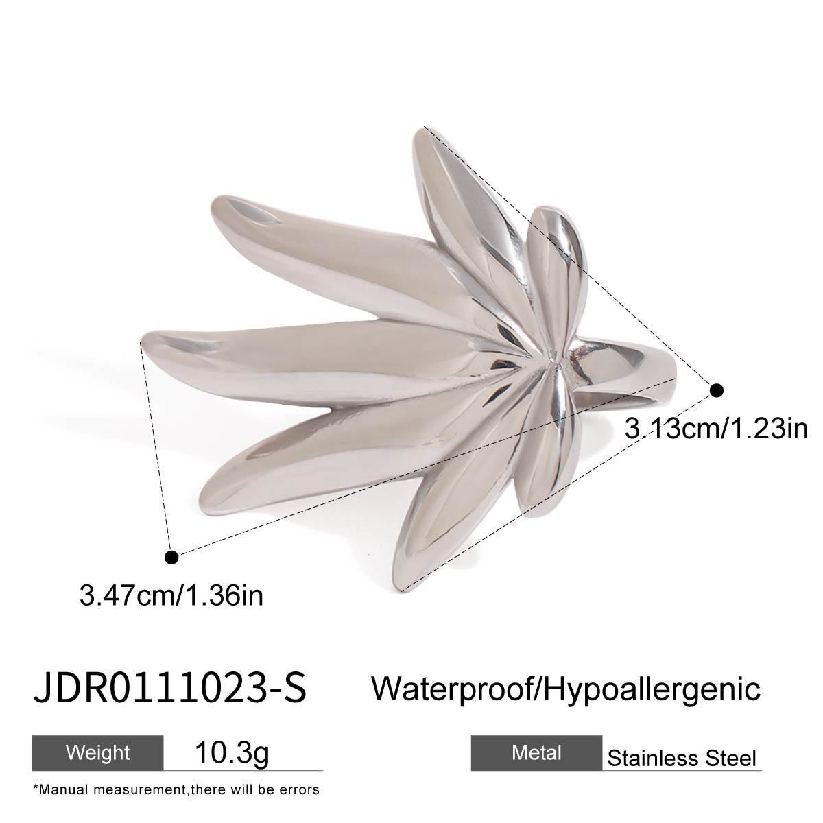 Stainless Steel Maple Leaf Ring Titanium Steel No Fading - Norellé