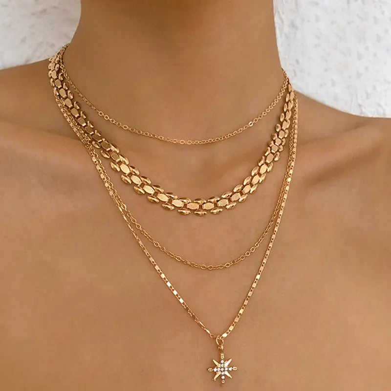 Multilayer Trend Elegant Jewelry Long Snake Chain Crystal - Norellé