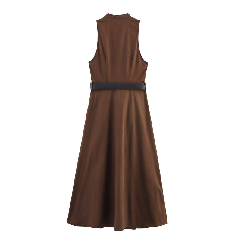 With Belt Midi Skirt Dress - Norellé