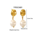 Titanium Steel Irregular High-grade Pearl Earrings For Women - Norellé