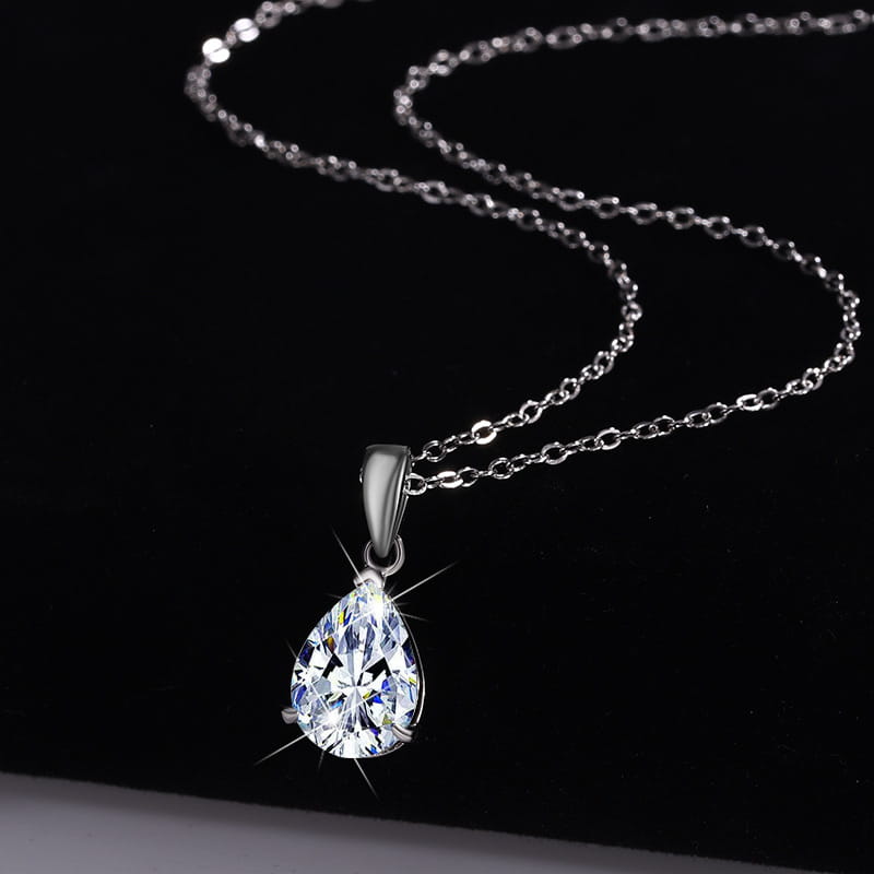 S925 Sterling Silver Moissanite Pendant Water Drop
